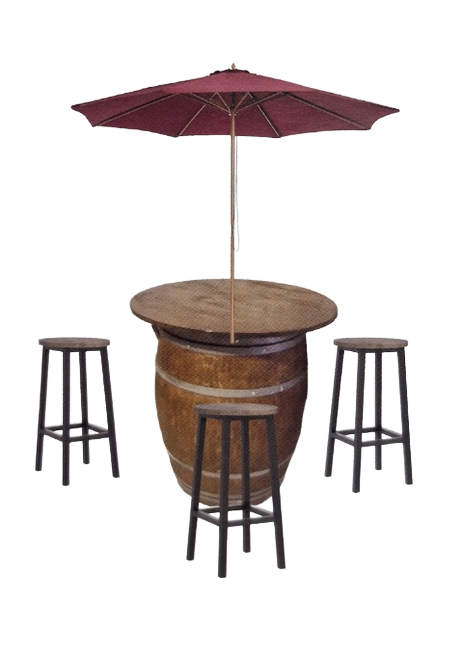 Ensemble Mange Debout Tonneau + Parasol
