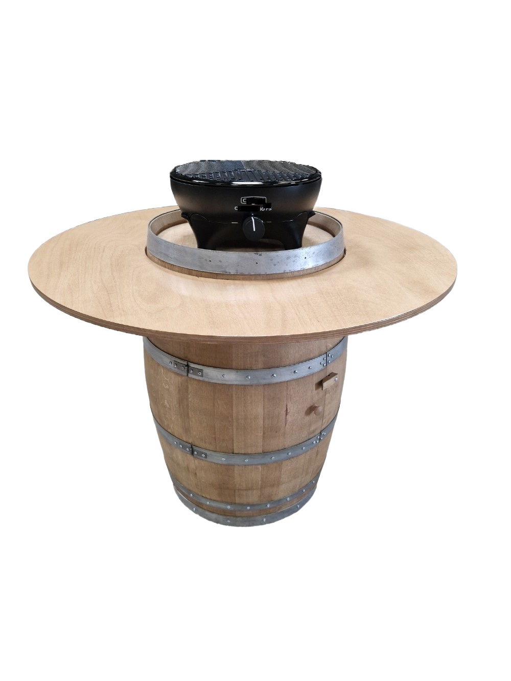 Table tonneau mange-debout avec Barbecue Intégré
